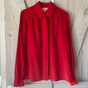 Vintage Country Sophisticates By Pendleton Red Button Up Blouse